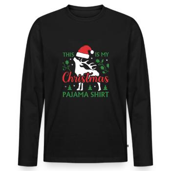 This Is My Christmas Pajama Shirt Men Women - Men's Premium Organic Long Sleeve Shirt - black - Front - Nico (187cm)