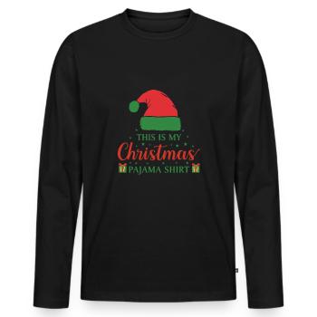 This Is My Christmas Pajama Shirt Men Women - Men's Premium Organic Long Sleeve Shirt - black - Front - Nico (187cm)