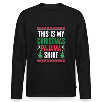 This Is My Christmas Pajama Shirt Men Women - Men's Premium Organic Long Sleeve Shirt - black - Front - Nico (187cm)