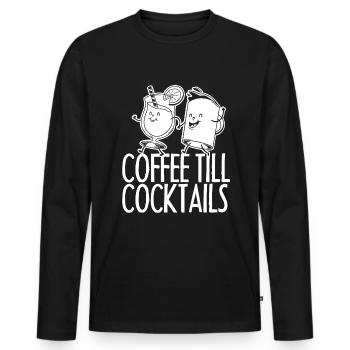 Kaffee Cafe Cocktail Kaffeewein - Männer Premium Bio Langarmshirt - Schwarz - Vorne - Nico (187cm)
