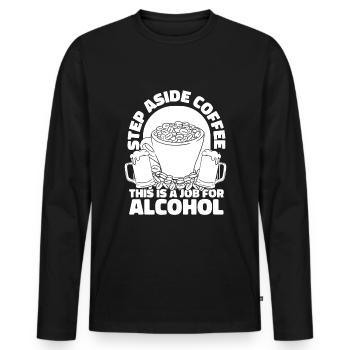 Coffee Cafe Coffee Wine - Men's Premium Organic Long Sleeve Shirt - black - Front - Nico (187cm)