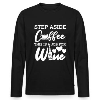 Wein Winzer Kaffee Wein - Männer Premium Bio Langarmshirt - Schwarz - Vorne - Nico (187cm)