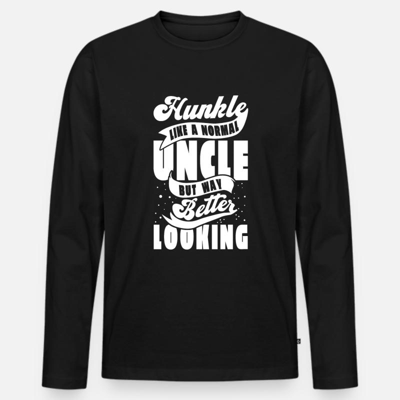Onkel Onkel - Männer Premium Bio Langarmshirt - Schwarz