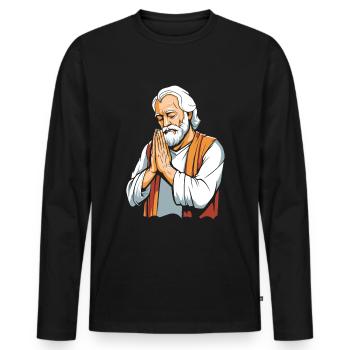 Christian Christianity Praying - Men's Premium Organic Long Sleeve Shirt - black - Front - Nico (187cm)