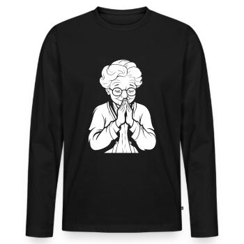 Christian Christianity Praying - Men's Premium Organic Long Sleeve Shirt - black - Front - Nico (187cm)