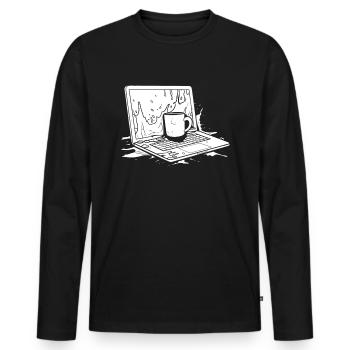 Developer, Coder, Programmer, Coffee - Men's Premium Organic Long Sleeve Shirt - black - Front - Nico (187cm)