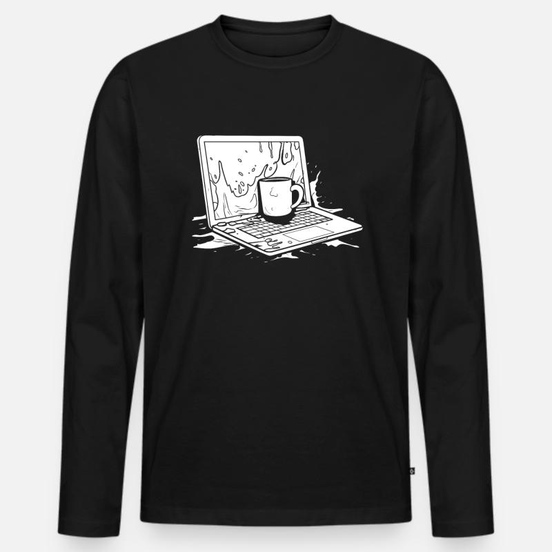 Entwickler Coder Programmierer Kaffee - Männer Premium Bio Langarmshirt - Schwarz