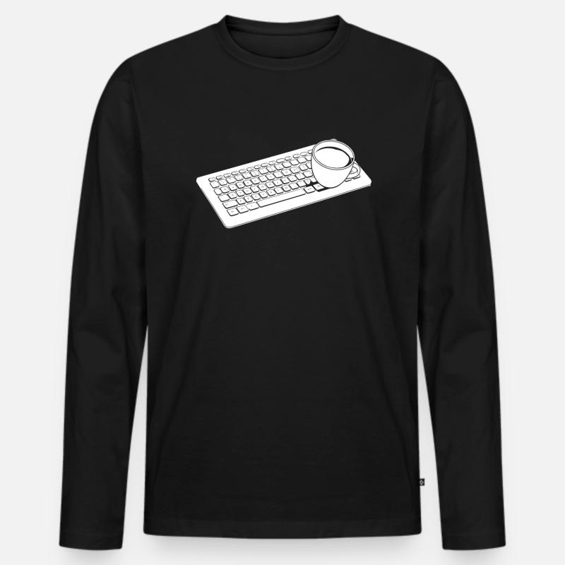 Entwickler Coder Programmierer Kaffee - Männer Premium Bio Langarmshirt - Schwarz