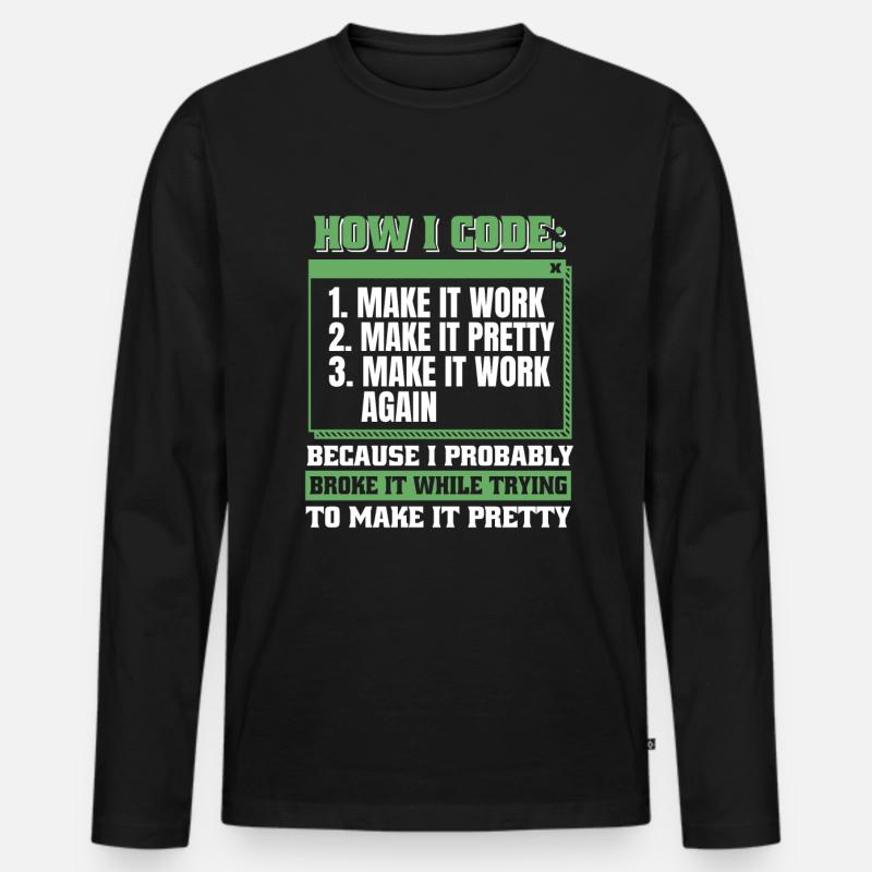 Developer, Coder, Programmer Men's Premium Organic Long Sleeve Shirt