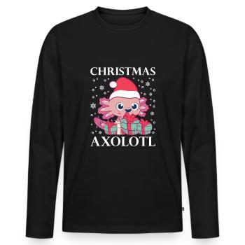 Axolotl Lovers Christmas Outfit for Christmas - Men's Premium Organic Long Sleeve Shirt - black - Front - Nico (187cm)