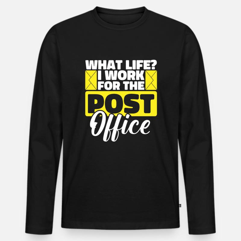 Postbote Briefträger Witzig - Männer Premium Bio Langarmshirt - Schwarz