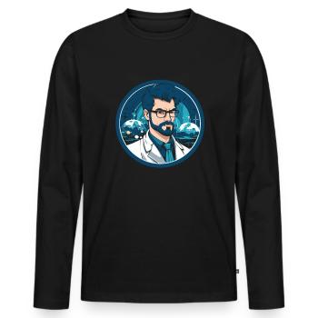 Data Science Data Analyst Cool - Men's Premium Organic Long Sleeve Shirt - black - Front - Nico (187cm)