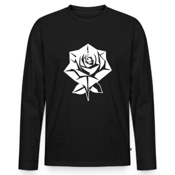 Rote Rose Goth - Männer Premium Bio Langarmshirt - Schwarz - Vorne - Nico (187cm)