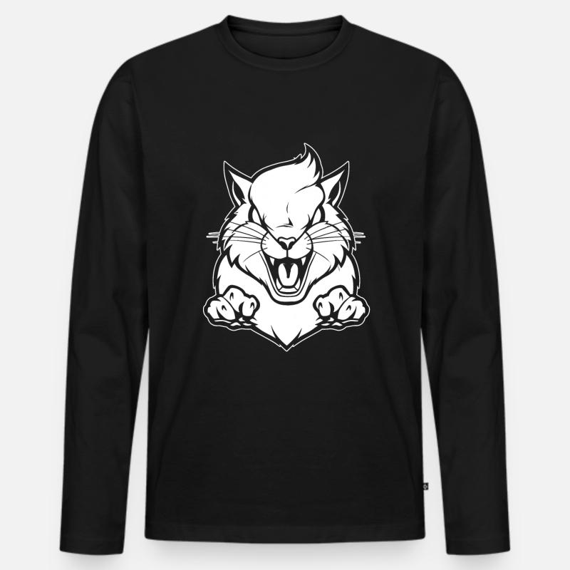Eichhörnchen Wütend - Männer Premium Bio Langarmshirt - Schwarz