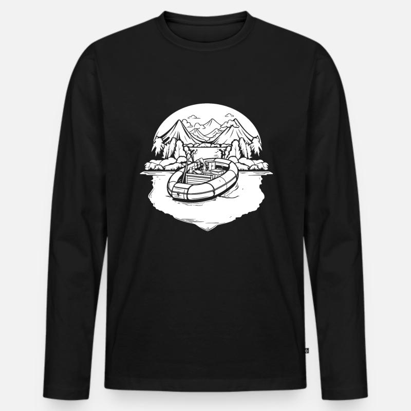 Rafting - Männer Premium Bio Langarmshirt - Schwarz