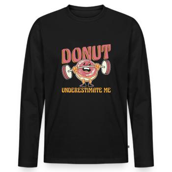 Donut Fitness Donut Gym - T-shirt manches longues Premium bio Homme - noir - Devant - Nico (187cm)
