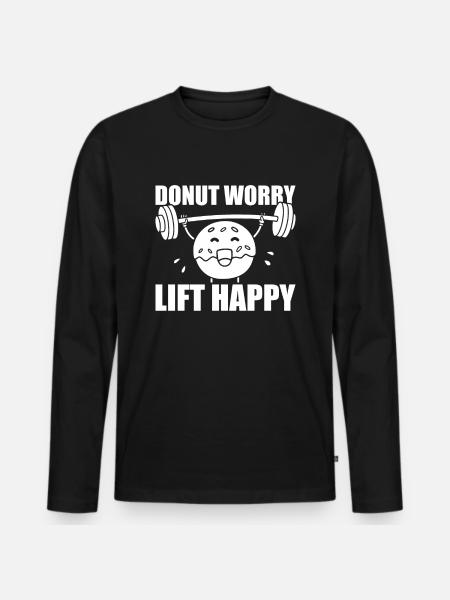 Donut Fitness Divertente Ciambella Palestra - Maglia a manica lunga ecologica premium da uomo - nero