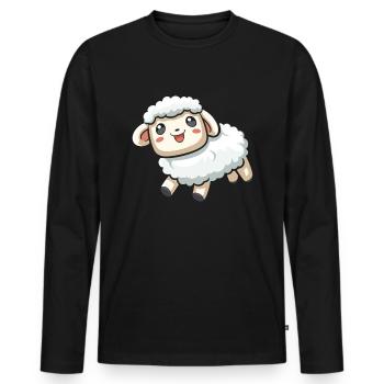 Sheep - Men's Premium Organic Long Sleeve Shirt - black - Front - Nico (187cm)