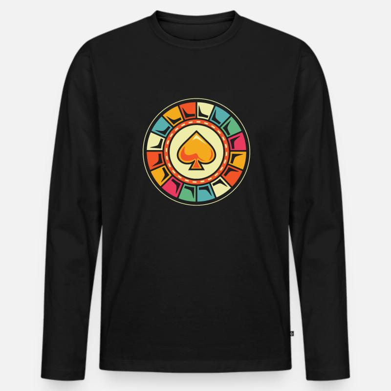 Poker - Männer Premium Bio Langarmshirt - Schwarz