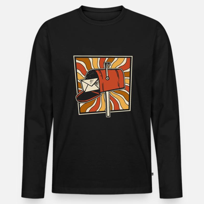 Postbote Briefträger - Männer Premium Bio Langarmshirt - Schwarz