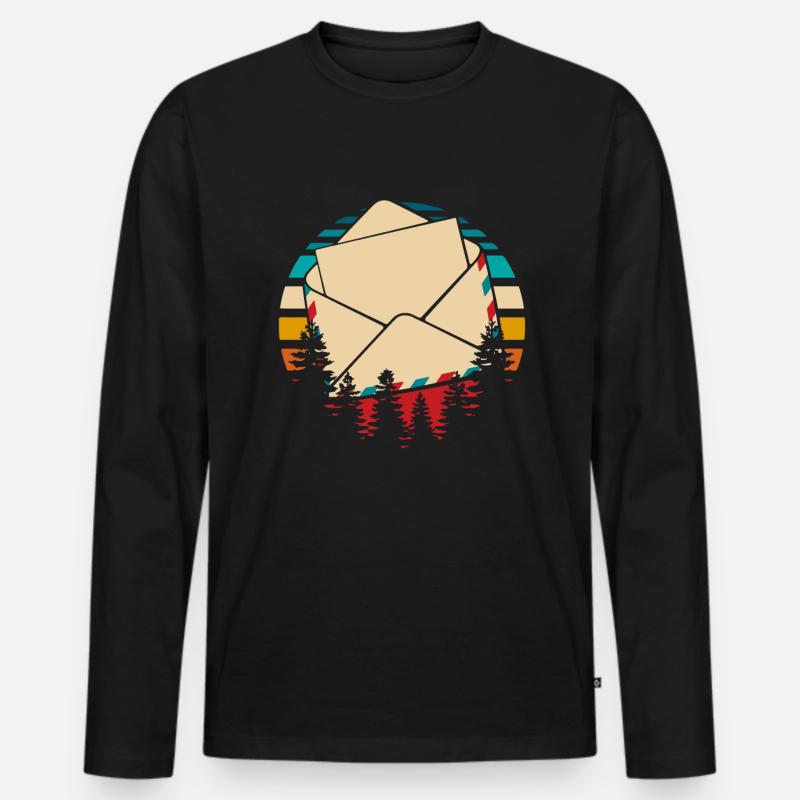 Postbote Briefträger - Männer Premium Bio Langarmshirt - Schwarz