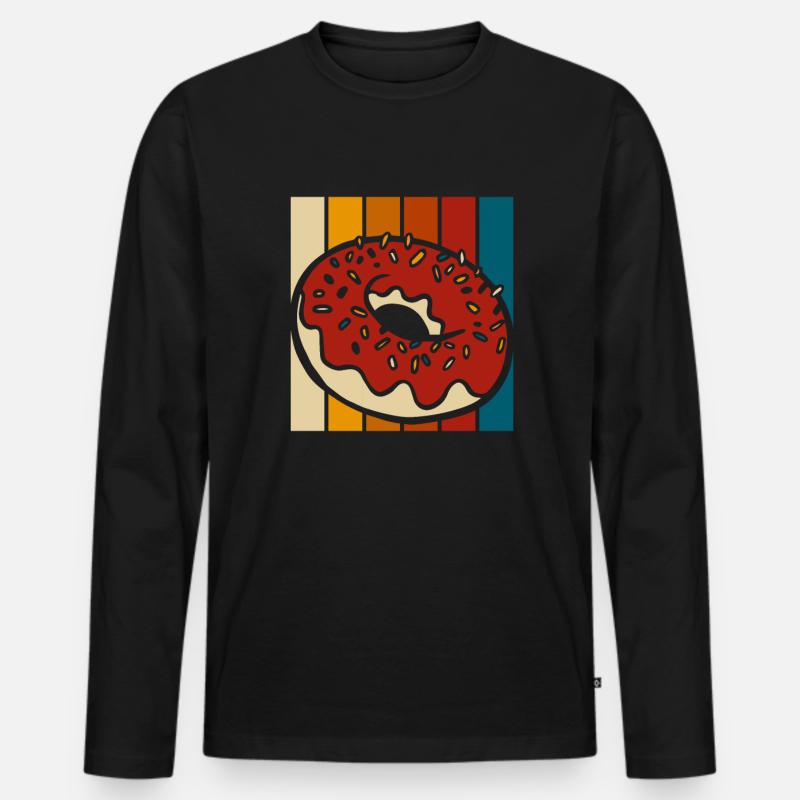 Donut - Männer Premium Bio Langarmshirt - Schwarz