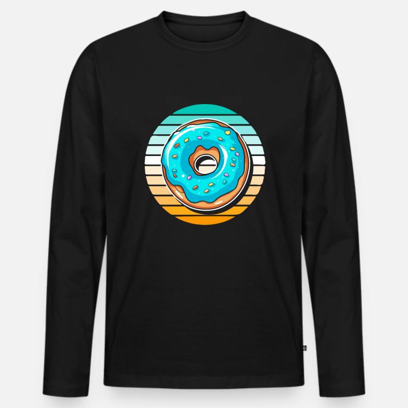 Donut - Männer Premium Bio Langarmshirt - Schwarz