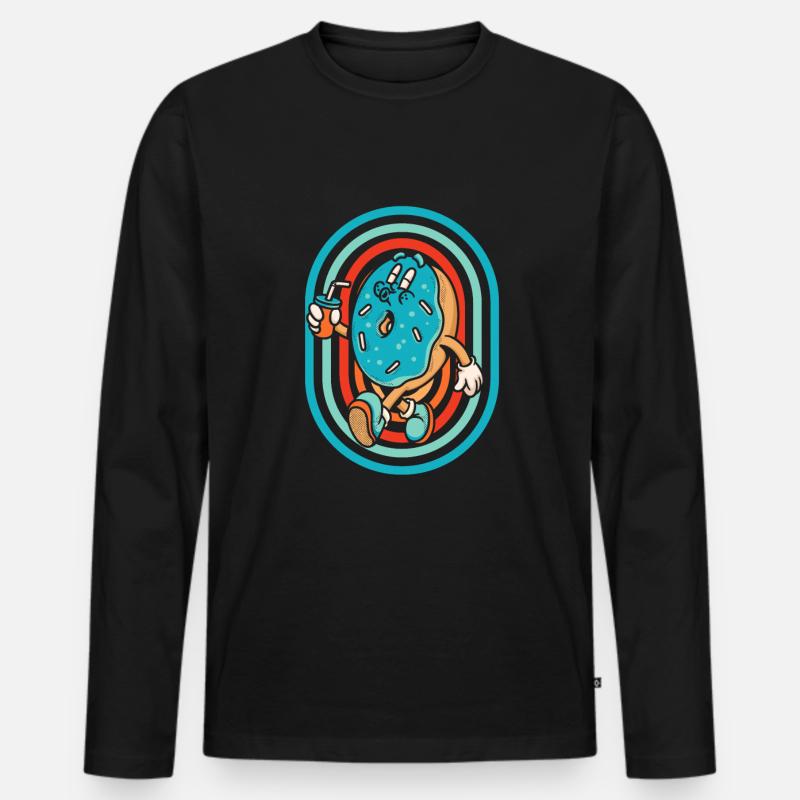 Donut - Männer Premium Bio Langarmshirt - Schwarz