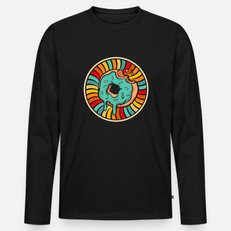 Donut - Männer Premium Bio Langarmshirt - Schwarz