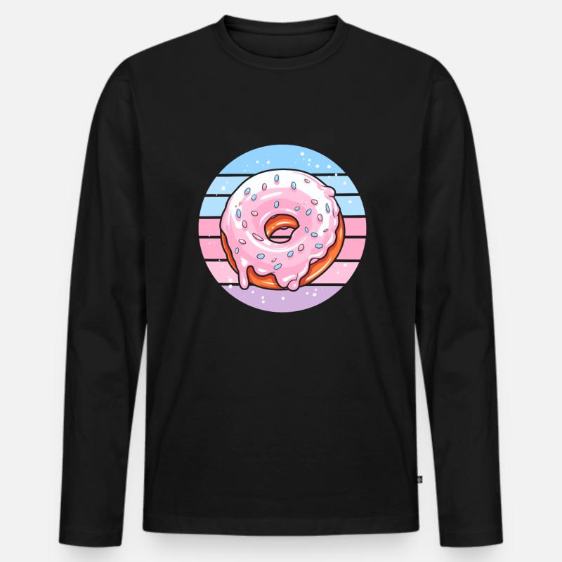 Donut - Männer Premium Bio Langarmshirt - Schwarz