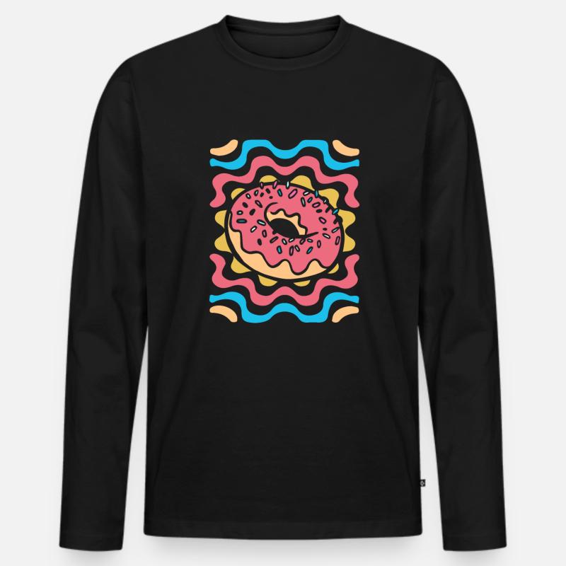 Donut - Männer Premium Bio Langarmshirt - Schwarz