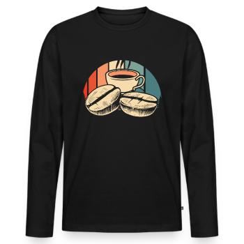 Coffee Cafe - Men's Premium Organic Long Sleeve Shirt - black - Front - Nico (187cm)