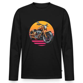 Moto Motard Motard - T-shirt manches longues Premium bio Homme - noir - Devant - Nico (187cm)