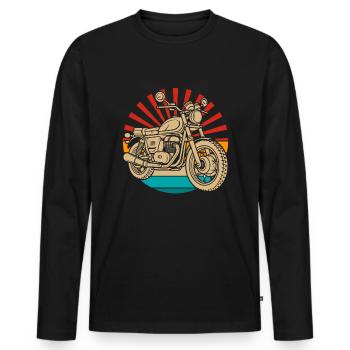 Moto Motard Motard - T-shirt manches longues Premium bio Homme - noir - Devant - Nico (187cm)