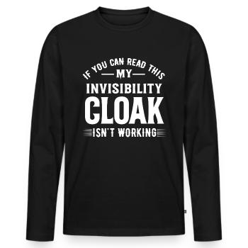 Mon manteau invisible ne fonctionne pas - T-shirt manches longues Premium bio Homme - noir - Devant - Nico (187cm)