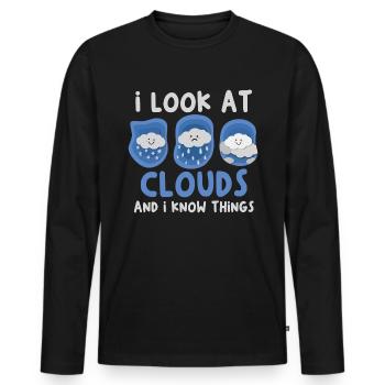 Ich Sehe Die Wolken An Und Weiß Dinge - - Männer Premium Bio Langarmshirt - Schwarz - Vorne - Nico (187cm)