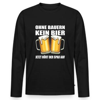 Beer Lovers Toasts Beer Drinkers Farmers - Men's Premium Organic Long Sleeve Shirt - black - Front - Nico (187cm)