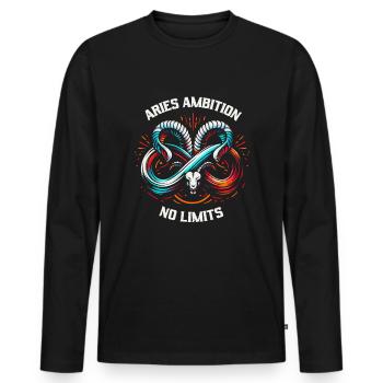 Widder Lustig Astrologie - Männer Premium Bio Langarmshirt - Schwarz - Vorne - Nico (187cm)