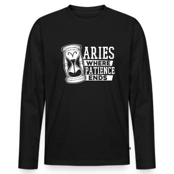 Widder Astrologie - Männer Premium Bio Langarmshirt - Schwarz - Vorne - Nico (187cm)
