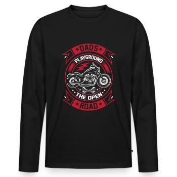 Motorrad Motard Moto Moto Papa - T-shirt manches longues Premium bio Homme - noir - Devant - Nico (187cm)