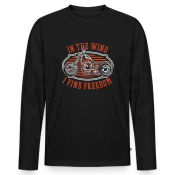 Moto Motard Moto - T-shirt manches longues Premium bio Homme - noir - Devant - Nico (187cm)