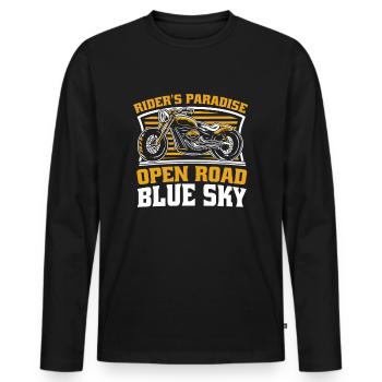 Moto Motard Motard - T-shirt manches longues Premium bio Homme - noir - Devant - Nico (187cm)