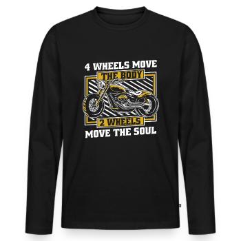 Moto Motard Motard - T-shirt manches longues Premium bio Homme - noir - Devant - Nico (187cm)