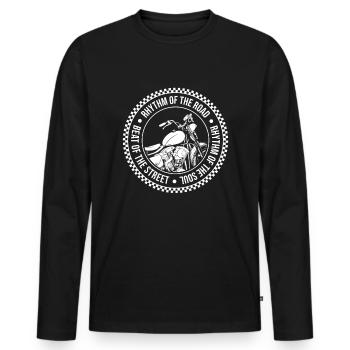 Moto Motard Motard - T-shirt manches longues Premium bio Homme - noir - Devant - Nico (187cm)