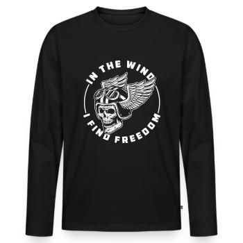 Moto Motard Motard - T-shirt manches longues Premium bio Homme - noir - Devant - Nico (187cm)