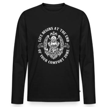 Moto Motard Motard - T-shirt manches longues Premium bio Homme - noir - Devant - Nico (187cm)