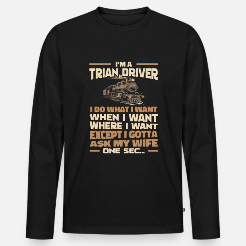 Train Driver Train Driver - Men's Premium Organic Long Sleeve Shirt - black