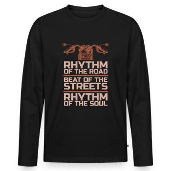 Moto Motard Motard - T-shirt manches longues Premium bio Homme - noir - Devant - Nico (187cm)