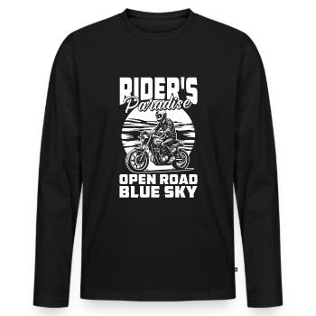 Moto Motard Motard - T-shirt manches longues Premium bio Homme - noir - Devant - Nico (187cm)