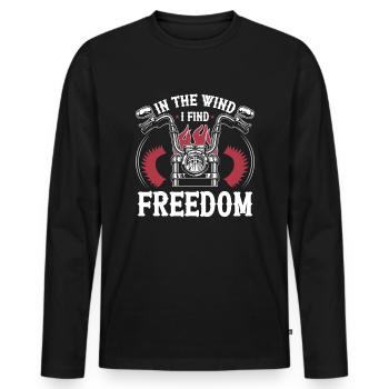 Moto Motard Motard - T-shirt manches longues Premium bio Homme - noir - Devant - Nico (187cm)